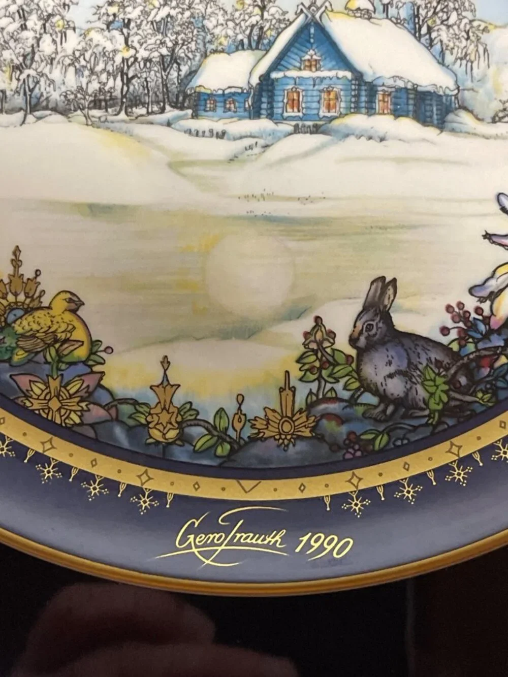 Christmas Plates by Heinrich Silent Night Gregory Frank Plate in Frame VTG 1990